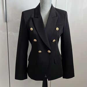Women’s Classic Tailored Double Breast Blazer Gold Button, Size XL